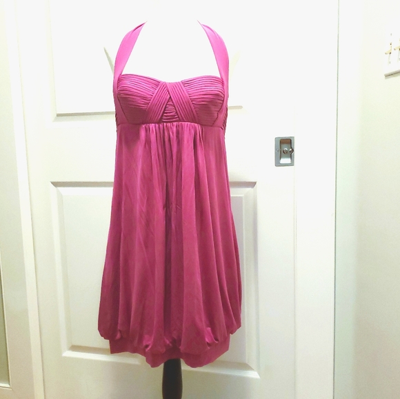 BCBG Sz Med Bubble Hem Halter Dress - Picture 1 of 10